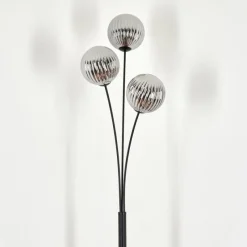 hofstein Lampadaire - Verre 15 cm Bernado Fumé, 3 lumières