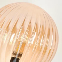 hofstein Lampadaire - Verre 15 cm Bernado Ambre, 3 lumières