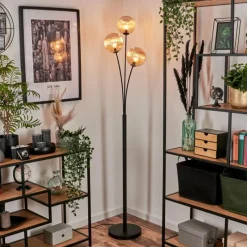 hofstein Lampadaire - Verre 15 cm Bernado Ambre, 3 lumières