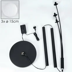 hofstein Lampadaire - Verre 15 cm Bernado Blanc, 3 lumières