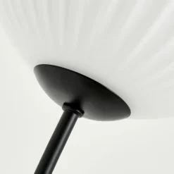 hofstein Lampadaire - Verre 15 cm Bernado Blanc, 3 lumières