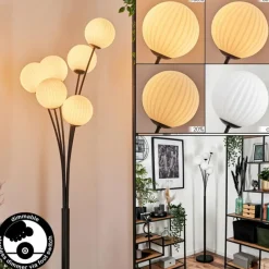 hofstein Lampadaire - Verre 12 cm Bernado Blanc, 6 lumières