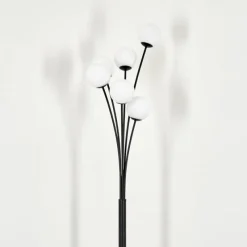 hofstein Lampadaire - Verre 10 cm Bernado Blanc, 6 lumières