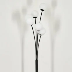 hofstein Lampadaire - Verre 10 cm Bernado Blanc, 6 lumières