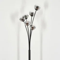 hofstein Lampadaire - Verre 10 cm Bernado Clair, Fumé, 6 lumières