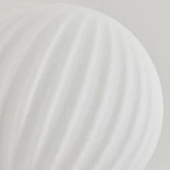 hofstein Lampadaire - Verre 12 cm Bernado Blanc, 5 lumières