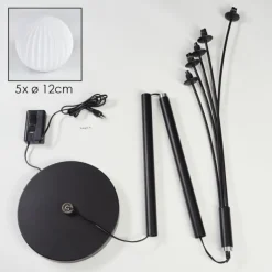 hofstein Lampadaire - Verre 12 cm Bernado Blanc, 5 lumières