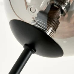 hofstein Lampadaire - Verre 10 cm Bernado Clair, Fumé, 6 lumières