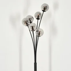 hofstein Lampadaire - Verre 10 cm Bernado Clair, Fumé, 6 lumières