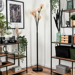 hofstein Lampadaire - Verre 12 cm Bernado Ambre, 6 lumières