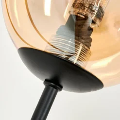 hofstein Lampadaire - Verre 10 cm Bernado Ambre, Clair, 6 lumières