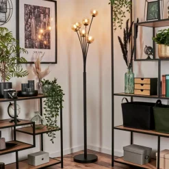 hofstein Lampadaire - Verre 10 cm Bernado Ambre, Clair, 6 lumières