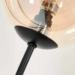 hofstein Lampadaire - Verre 12 cm Bernado Ambre, Clair, 6 lumières