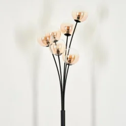 hofstein Lampadaire - Verre 12 cm Bernado Ambre, Clair, 6 lumières