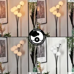 hofstein Lampadaire - Verre 12 cm Bernado Blanc, 6 lumières