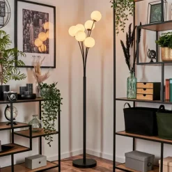 hofstein Lampadaire - Verre 12 cm Bernado Blanc, 6 lumières