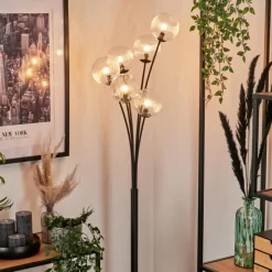 hofstein Lampadaire - Verre 12 cm Bernado Clair, 6 lumières