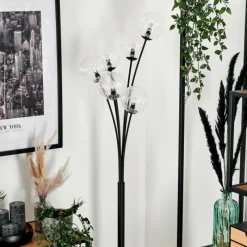 hofstein Lampadaire - Verre 12 cm Bernado Clair, 6 lumières