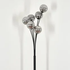 hofstein Lampadaire - Verre 12 cm Bernado Fumé, 6 lumières