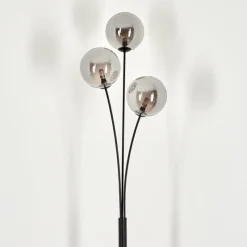 hofstein Lampadaire - Verre 15 cm Bernado Fumé, 3 lumières