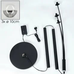 hofstein Lampadaire - Verre 10 cm Bernado Clair, Fumé, 3 lumières