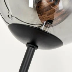 hofstein Lampadaire - Verre 10 cm Bernado Clair, Fumé, 3 lumières