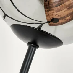 hofstein Lampadaire - Verre 12 cm Bernado Clair, Fumé, 3 lumières