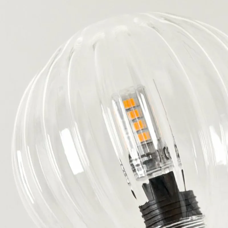 hofstein Lampadaire - Verre 10 cm Bernado Clair, 5 lumières