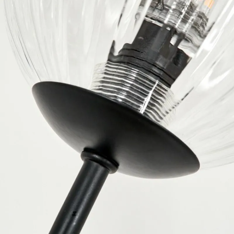 hofstein Lampadaire - Verre 10 cm Bernado Clair, 5 lumières