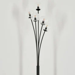 hofstein Lampadaire - Verre 10 cm Bernado Clair, 5 lumières