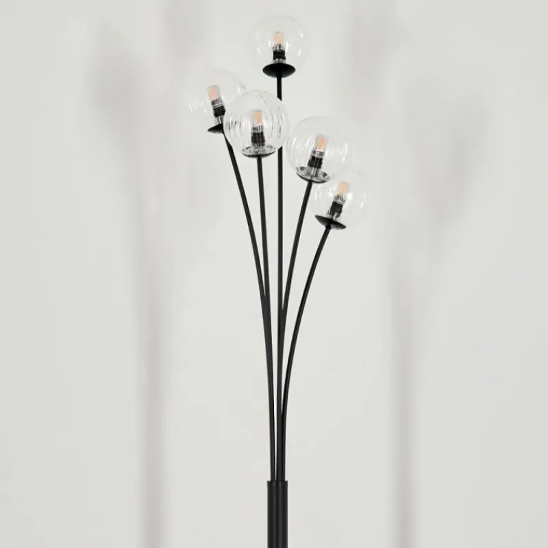 hofstein Lampadaire - Verre 10 cm Bernado Clair, 5 lumières