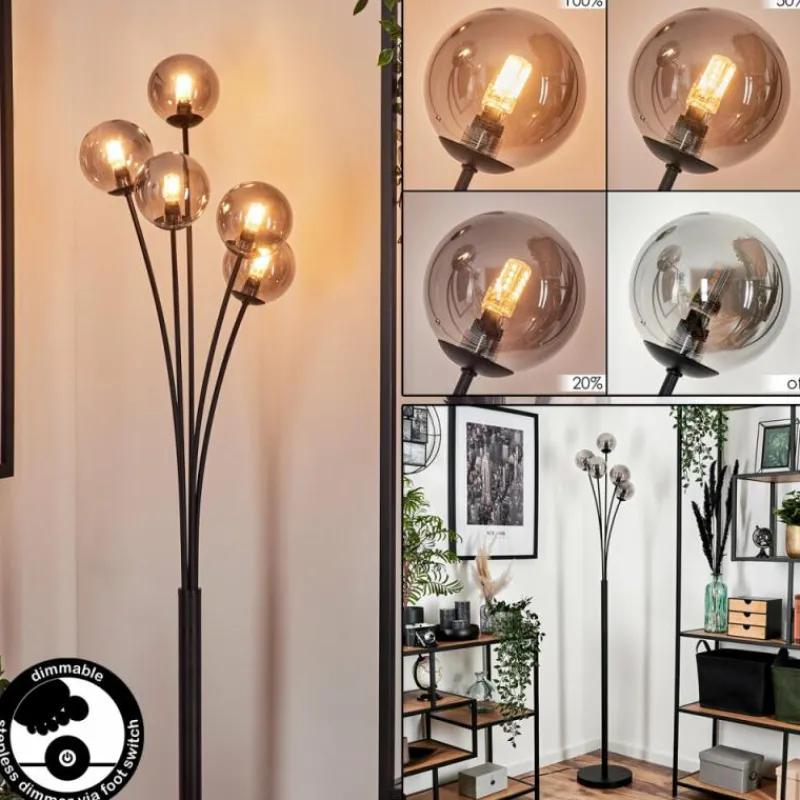 Suspension Verre Fumé-hofstein Lampadaire - Verre 10 cm Bernado Fumé, 5 lumières