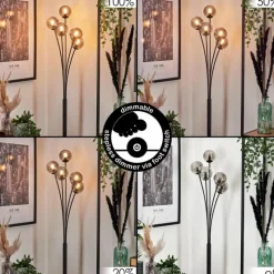 Suspension Verre Fumé-hofstein Lampadaire - Verre 10 cm Bernado Fumé, 5 lumières