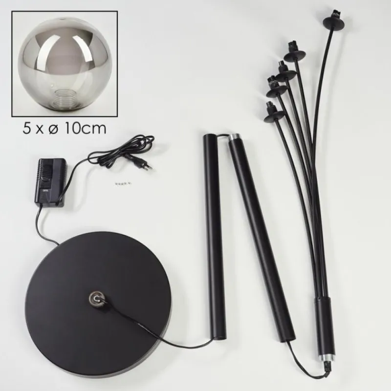 Suspension Verre Fumé-hofstein Lampadaire - Verre 10 cm Bernado Fumé, 5 lumières