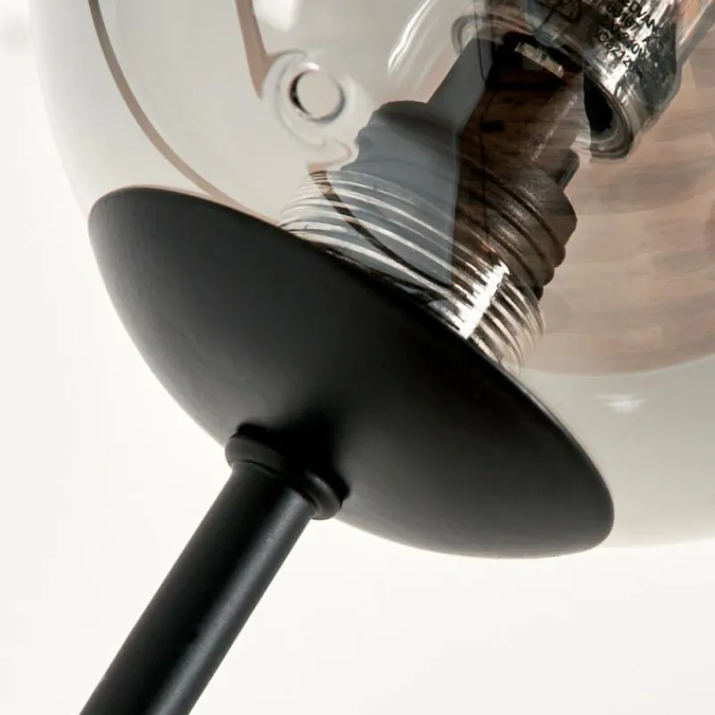 Suspension Verre Fumé-hofstein Lampadaire - Verre 10 cm Bernado Fumé, 5 lumières