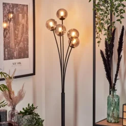 Suspension Verre Fumé-hofstein Lampadaire - Verre 10 cm Bernado Fumé, 5 lumières