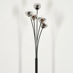 hofstein Lampadaire - Verre 10 cm Bernado Clair, Fumé, 5 lumières