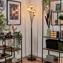 hofstein Lampadaire - Verre 12 cm Bernado Ambre, 5 lumières