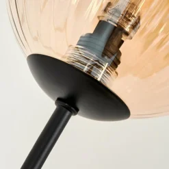 hofstein Lampadaire - Verre 12 cm Bernado Ambre, 3 lumières
