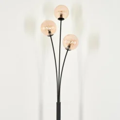 hofstein Lampadaire - Verre 12 cm Bernado Ambre, 3 lumières