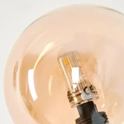 hofstein Lampadaire - Verre 10 cm Bernado Ambre, 5 lumières