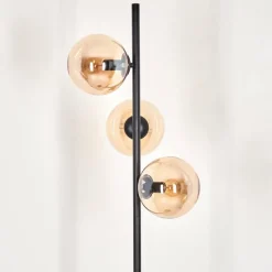 hofstein Lampadaire - Verre 15 cm Gastor Ambre, 3 lumières