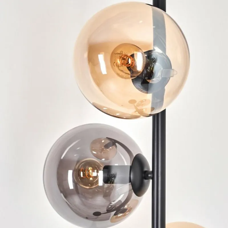 hofstein Lampadaire - Verre 15 cm Gastor Ambre, Fumé, 4 lumières