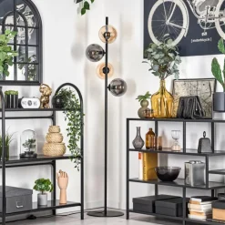 hofstein Lampadaire - Verre 15 cm Gastor Ambre, Fumé, 4 lumières