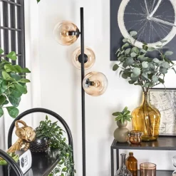 hofstein Lampadaire - Verre 15 cm Gastor Ambre, Clair, 3 lumières