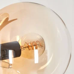 hofstein Lampadaire - Verre 15 cm Gastor Ambre, Clair, 3 lumières