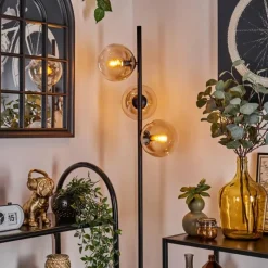 hofstein Lampadaire - Verre 15 cm Gastor Ambre, Clair, 3 lumières