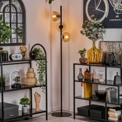 hofstein Lampadaire - Verre 15 cm Gastor Ambre, Clair, 3 lumières