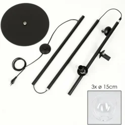 hofstein Lampadaire - Verre 15 cm Gastor Clair, 3 lumières