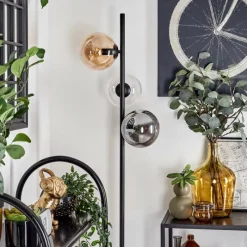 hofstein Lampadaire - Verre 15 cm Gastor Ambre, Clair, Fumé, 3 lumières